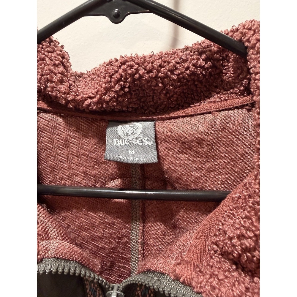Buc-ee's Western Sherpa Fleece Zip Jacket Medium Aztec Trim Cozy Boho Outdoor - Picture 4 of 6